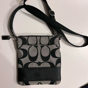 Coach Cross Body Bag Black Canvas